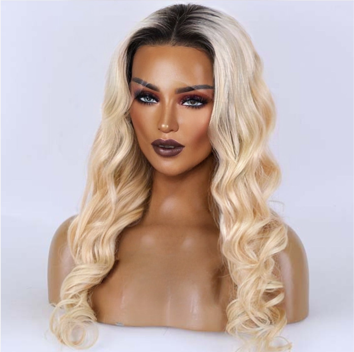 Clair de Lune" - Luminous Blonde Wig | Light Ash Brown Root | Natural Seamless