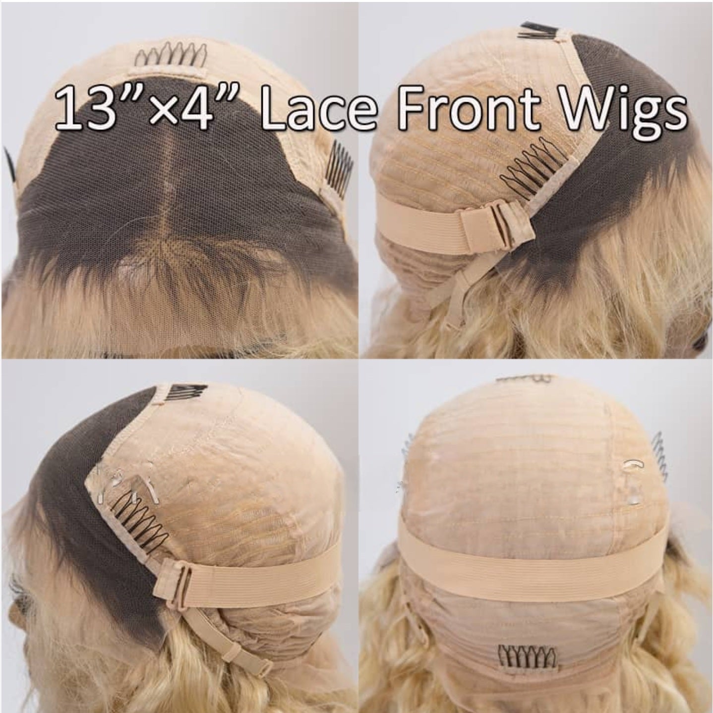 Audrey: 14" Human Hair Wig - Straight Blonde Bob with Dark Roots Perth