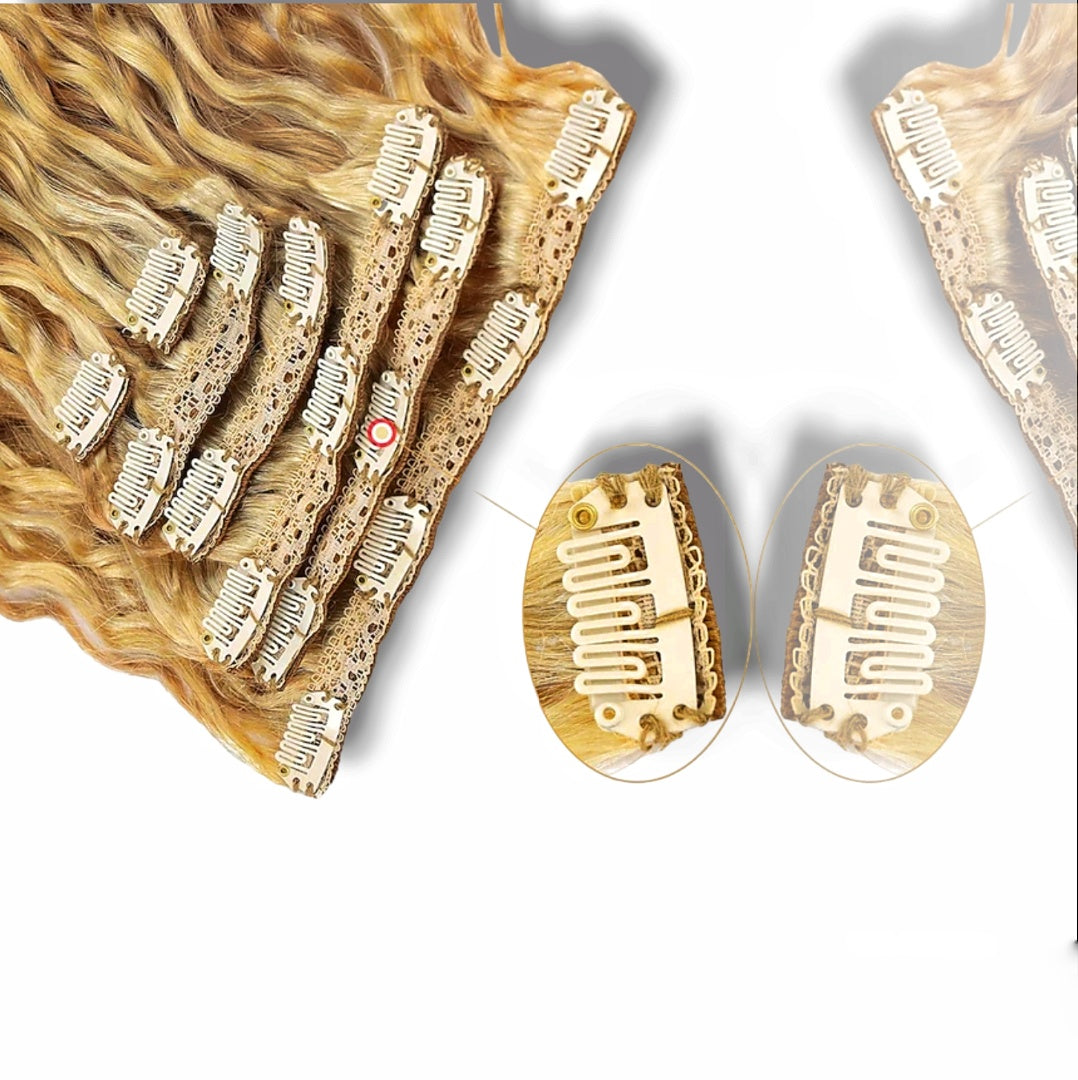 Curly Colored Clip-In Hair Extensions AU | 100% Human Hair