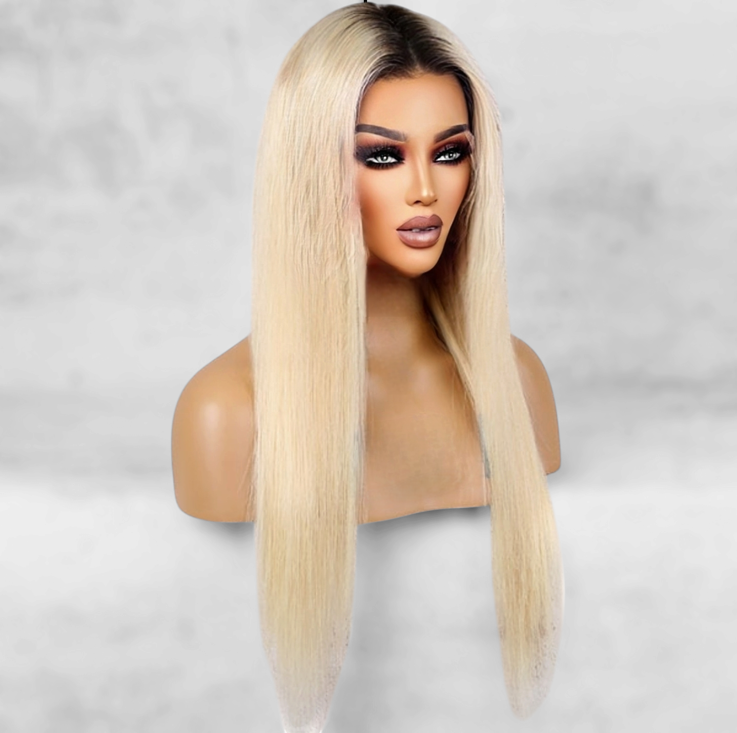 Clair de Lune" - Luminous Blonde Wig | Light Ash Brown Root | Natural Seamless