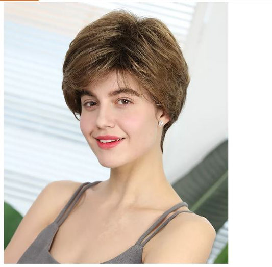 Samdez: Short Synthetic Wig with Elastic Strap AU