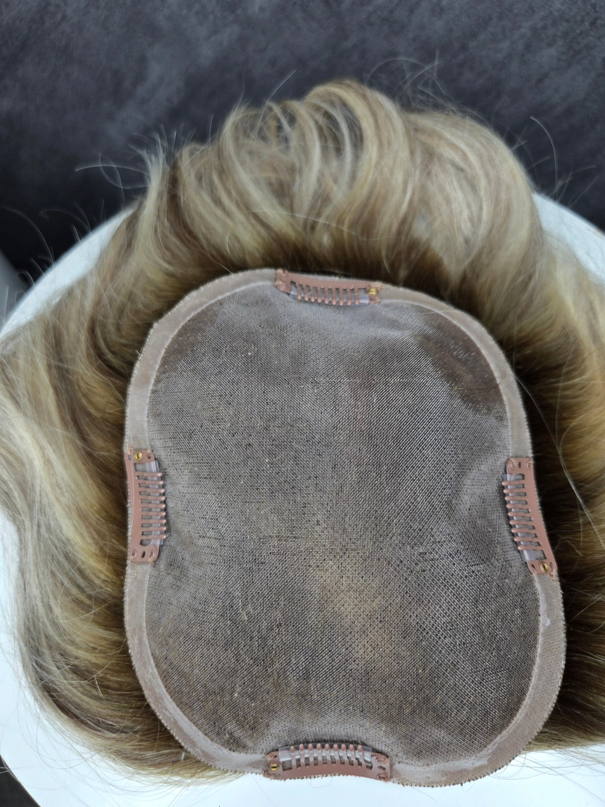 Amelia Silk Top Hair Topper Australia: Highlighted Blonde & Brown