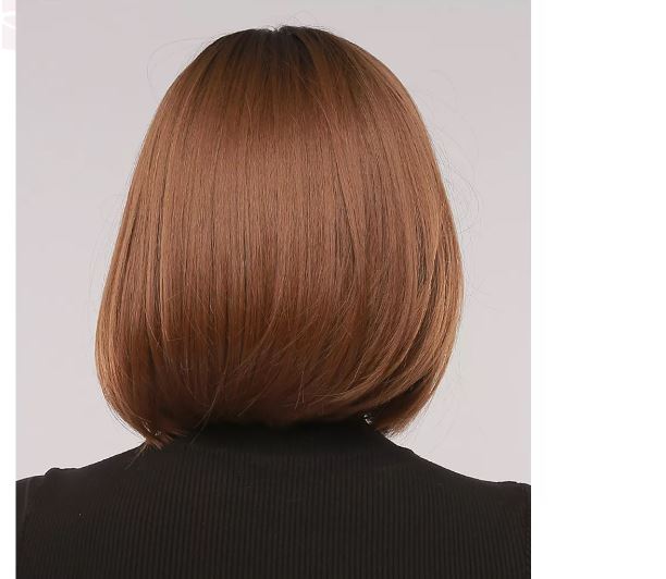 Bronte: Bob Synthetic Wig with Bangs - Brown Blonde Highlights AU