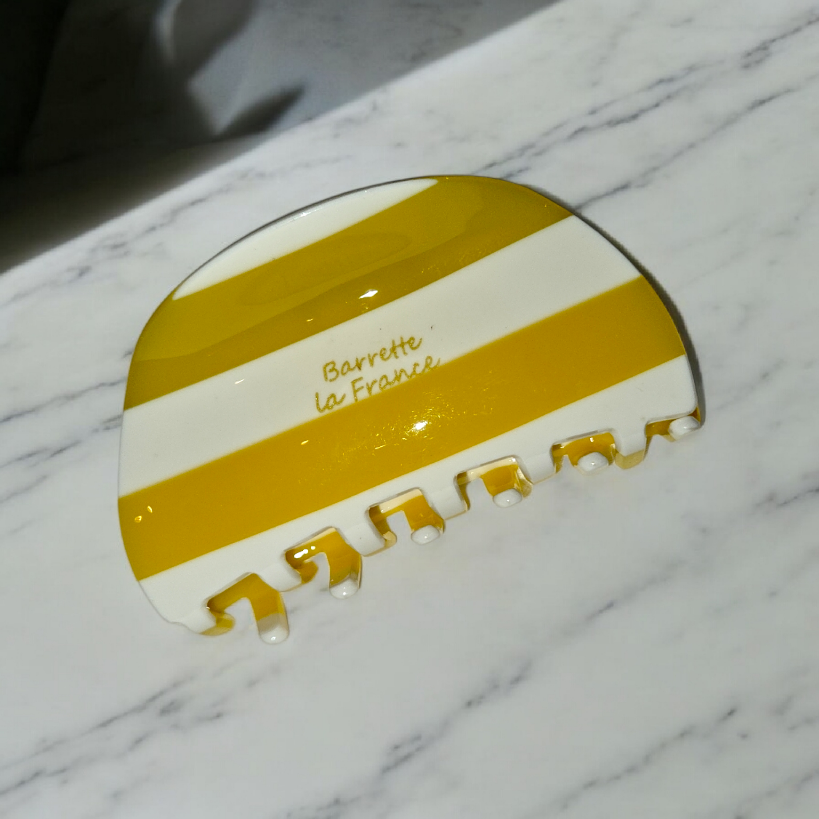 Yellow Striped Claw Clip - Barrette La France | Ultimate Hold AU