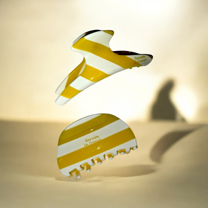 Yellow Striped Claw Clip - Barrette La France | Ultimate Hold AU