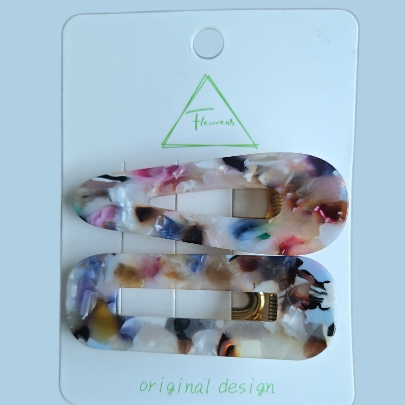 Handcrafted Resin Hair Clip Set (2-Pack) | Elite Hair Australia