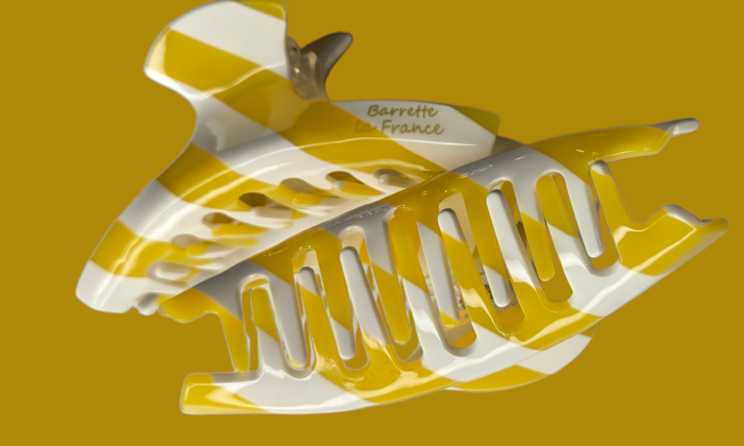 Yellow Striped Claw Clip - Barrette La France | Ultimate Hold AU