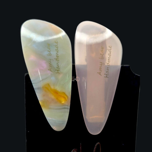 Acetate Teardrop Hair Clips 2-Pack | Resin & Marble Hair Accessories