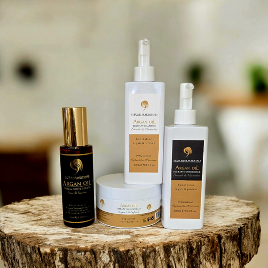 Hair Extension Care: Argan Oil Therapy Shampoo, Conditioner & Mask