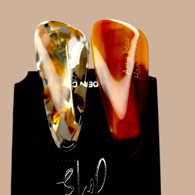Acetate Teardrop Hair Clips 2-Pack | Resin & Marble Hair Accessories