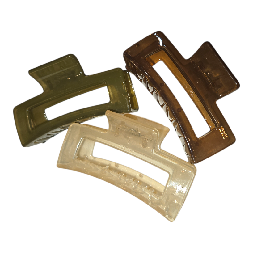 Large Rectangular Claw Clips | Translucent Non-Slip Jaws AU
