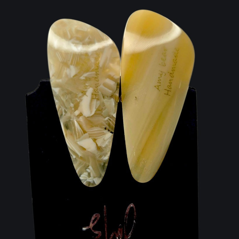 Acetate Teardrop Hair Clips 2-Pack | Resin & Marble Hair Accessories