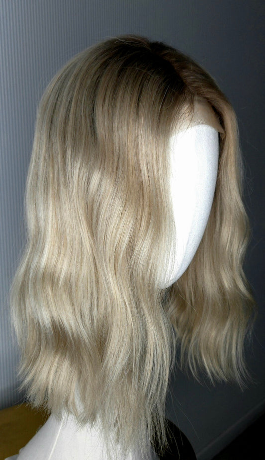 Aurélie" French Golden Blonde Human Hair Wig | 14-Inch Bob