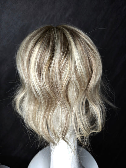 Amelia Silk Top Hair Topper Australia: Highlighted Blonde & Brown