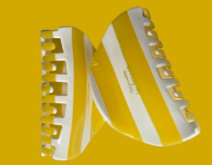 Yellow Striped Claw Clip - Barrette La France | Ultimate Hold AU