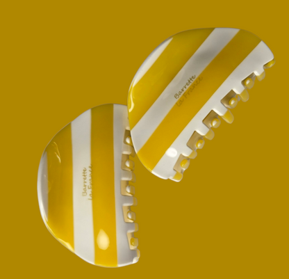 Yellow Striped Claw Clip - Barrette La France | Ultimate Hold AU