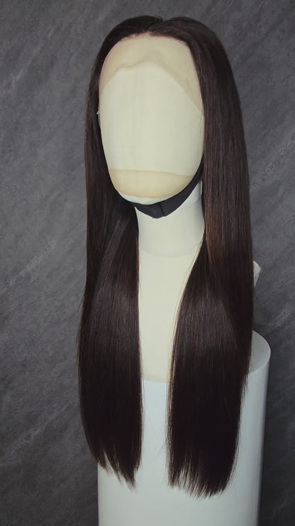 Coco - Luxurious Chocolate Brown Straight Lace Front Wig